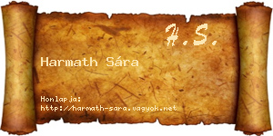 Harmath Sára névjegykártya